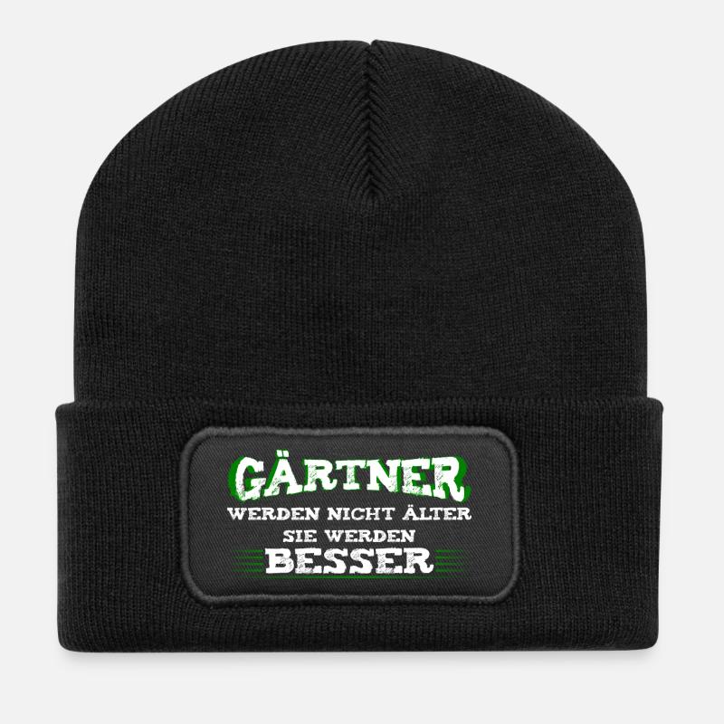 Gärtner werden nur besser - Recycelte Patch Beanie - Schwarz