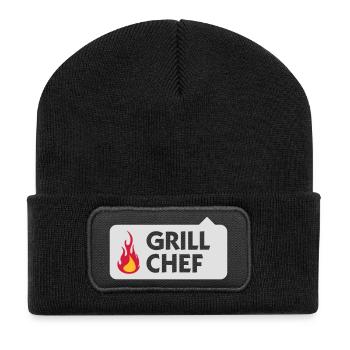Je suis le chef Grill! - Beanie recyclé à patch - noir - Devant