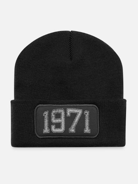 1971 Jahrgang - Recycelte Patch Beanie - Schwarz