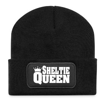 SHELTIE QUEEN Shetland - Beanie recyclé à patch - noir - Devant