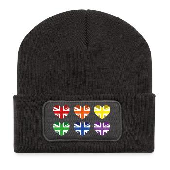 DRAPEAU ARC-EN-CIEL DU ROYAUME-UNI - Beanie recyclé à patch - charbon - Devant