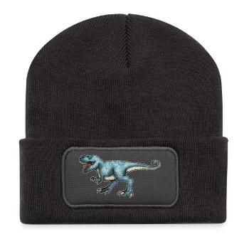 T-Rex - Recycelte Patch Beanie - Dunkelgrau - Vorne