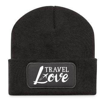 Voyage Amour - Voyager amour de vacances vol Avion - Beanie recyclé à patch - charbon - Devant