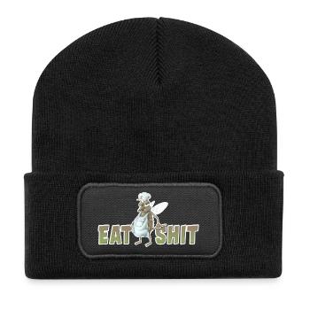 shirt motif fly cook Eat shit new - Recycled Patch Beanie - black - Front