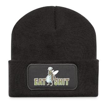 shirt motif fly cook Eat shit new - Recycled Patch Beanie - dark grey - Front