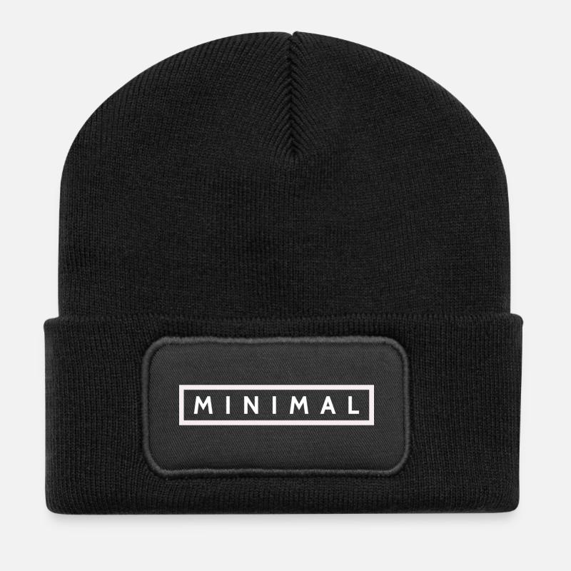 MINIMAL - Recycelte Patch Beanie - Schwarz