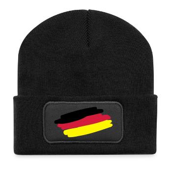 germany_flag_f3 - Recycelte Patch Beanie - Schwarz - Vorne