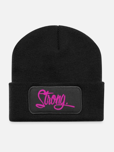 fort violet - Beanie recyclé à patch - noir
