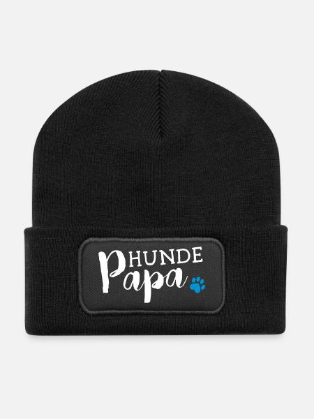 dogs Papa - Recycled Patch Beanie - black