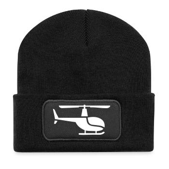 Helicopter sideways - Recycled Patch Beanie - black - Front