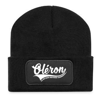 Oléron, Là où mon histoire commence... - Beanie recyclé à patch - noir - Devant