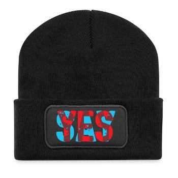 Say Yes! - Recycelte Patch Beanie - Schwarz - Vorne