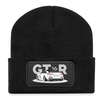 gtr racing Auto cars classic Klassiker - Recycelte Patch Beanie - Schwarz - Vorne