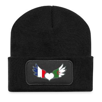Drapeaux Français et Algérien France Algérie II - Beanie recyclé à patch - noir - Devant