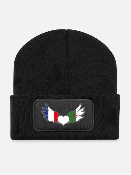 Drapeaux Français et Algérien France Algérie II - Beanie recyclé à patch - noir