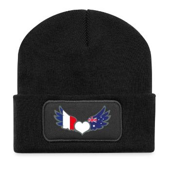 Drapeaux Français et Australien France Australie 2 - Beanie recyclé à patch - noir - Devant