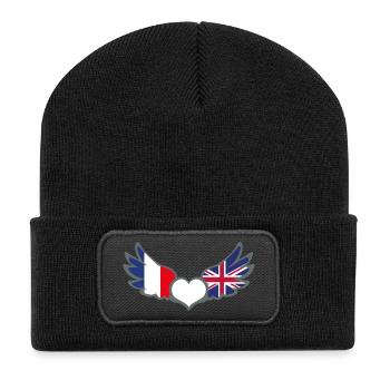 Drapeaux Français et anglais France Royaume Uni II - Beanie recyclé à patch - noir - Devant