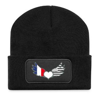 Drapeaux France et Bretagne Français et Breton - Beanie recyclé à patch - noir - Devant