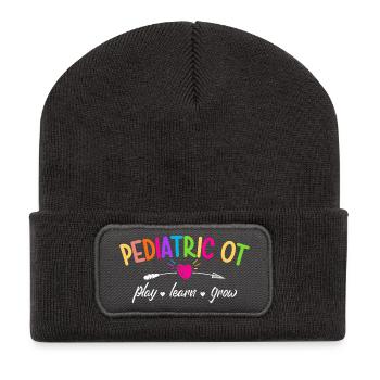 Pädiatrische Ergotherapie OT - Recycelte Patch Beanie - Dunkelgrau - Vorne