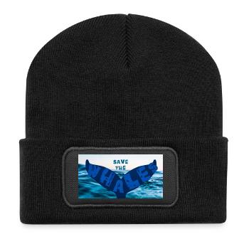 Save the whales - Recycelte Patch Beanie - Schwarz - Vorne