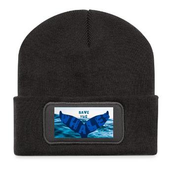 Save the whales - Recycelte Patch Beanie - Dunkelgrau - Vorne