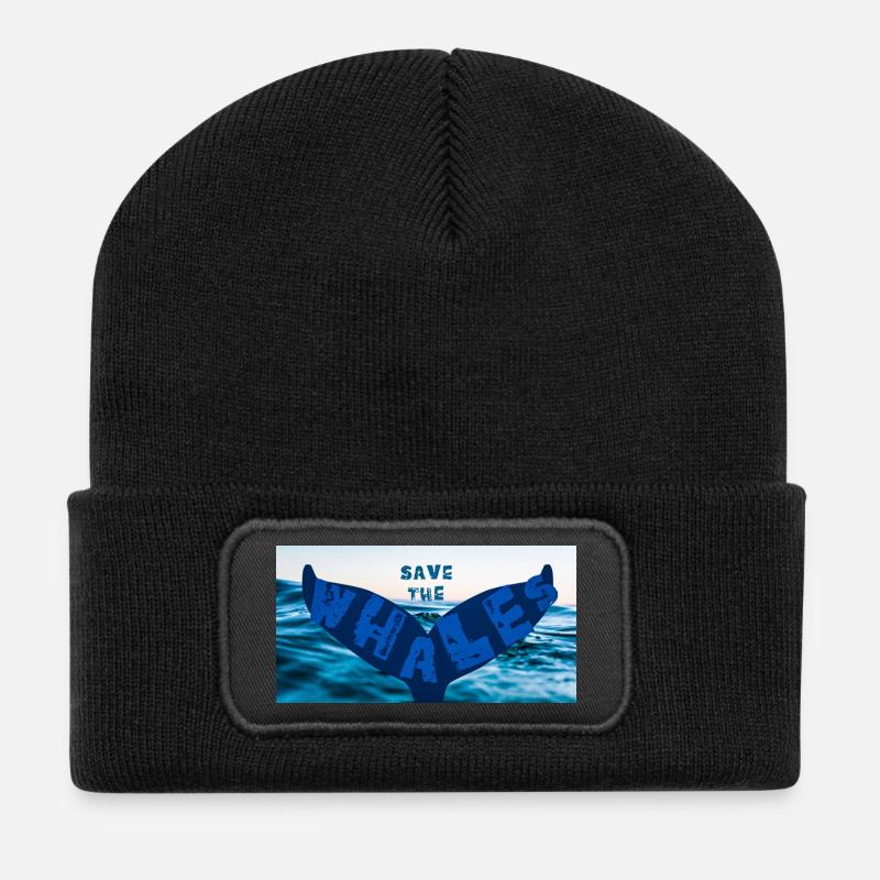 Save the whales - Recycelte Patch Beanie - Schwarz
