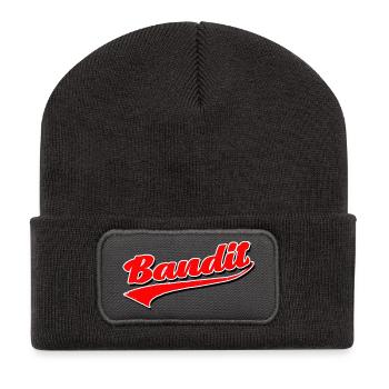 bandit dieb crime criminal aufkleber hooligan gang - Recycelte Patch Beanie - Dunkelgrau - Vorne