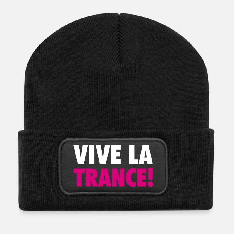 Vive La Trance! (pink) - Recycelte Patch Beanie - Schwarz