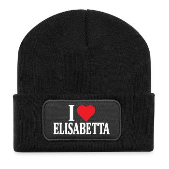 t-shirt I love Elisabetta t-shirt gift idea - Recycled Patch Beanie - black - Front