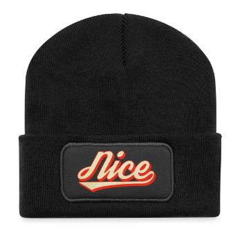 Joli lettrage rétro - Beanie recyclé à patch - noir - Devant