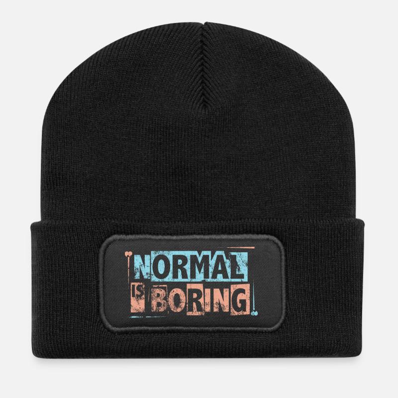 Normal ist langweilig - Autismus-Bewusstseins-Puzzleteile - Recycelte Patch Beanie - Schwarz