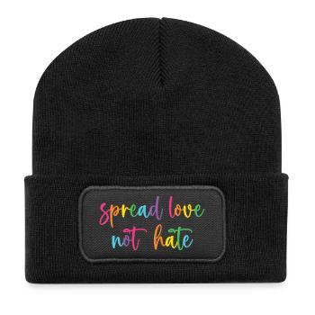 Pride Month - Liebe statt Hass verbreiten - Recycelte Patch Beanie - Schwarz - Vorne