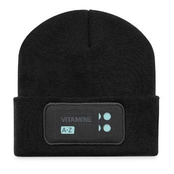 Paquet de comprimés de pilules médicamenteuses - Beanie recyclé à patch - noir - Devant