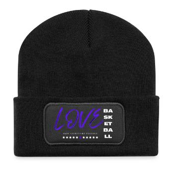 Love basketball blue - Recycled Patch Beanie - black - Front