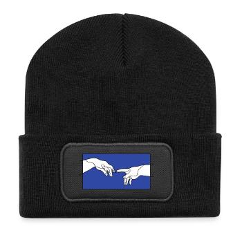 Die Erschaffung der Hände Adams - Recycelte Patch Beanie - Schwarz - Vorne