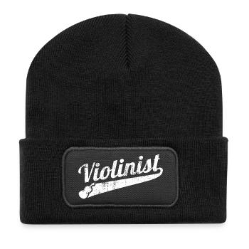 Funny violinist - Recycled Patch Beanie - black - Front