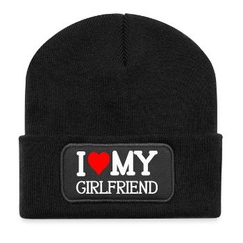 Heart and Letters Love Message Design - Recycled Patch Beanie - black - Front