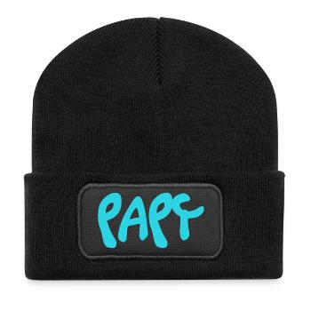 OPA. VATERTAG. FROHER VATERTAG. ICH LIEBE DICH. - Recycelte Patch Beanie - Schwarz - Vorne