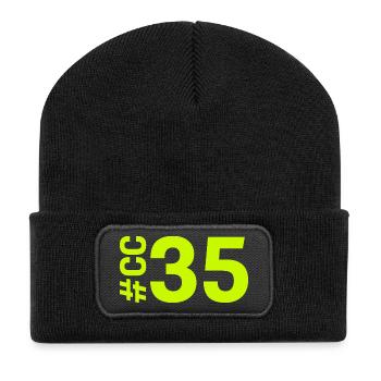 CC35-KARTON - Recycelte Patch Beanie - Schwarz - Vorne