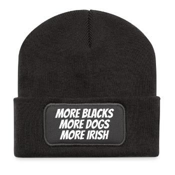 White Text Designs - Recycled Patch Beanie - dark grey - Front
