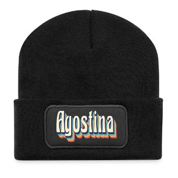 Vintage rétro Agostina T-Shirt cadeau T-Shirt - Beanie recyclé à patch - noir - Devant