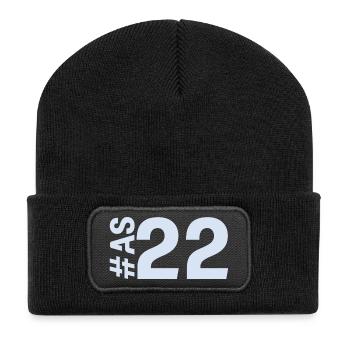 AS22 - Recycelte Patch Beanie - Schwarz - Vorne