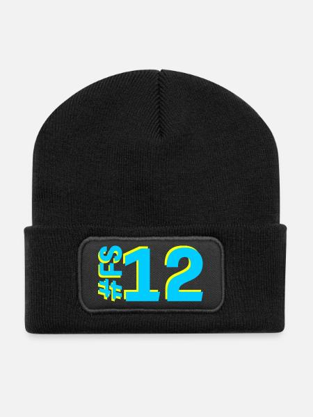 FS12 - Beanie recyclé à patch - noir