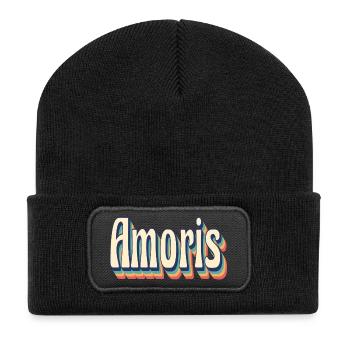 Vintage retro Amoris t-shirt t-shirt gift idea - Recycled Patch Beanie - black - Front