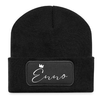 Enno Name König T-Shirt Geschenk Männer - Recycelte Patch Beanie - Schwarz - Vorne