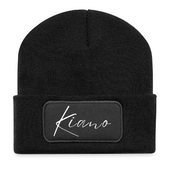 Kiano Name T-Shirt Gift for Men - Recycled Patch Beanie - black - Front