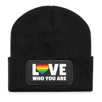 Lgbt. Liebe wer du bist - Recycelte Patch Beanie - Schwarz - Vorne