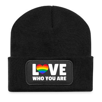 Aimez-vous qui vous êtes - Beanie recyclé à patch - noir - Devant