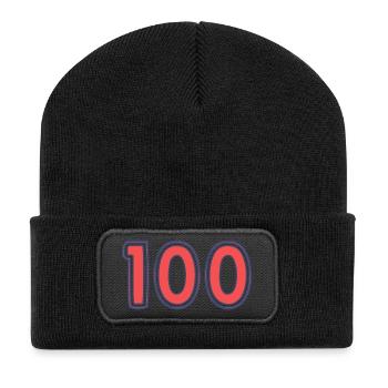 100. 100 YEARS. 100th ANNIVERSARY. BIRTHDAY 100 - Recycled Patch Beanie - black - Front