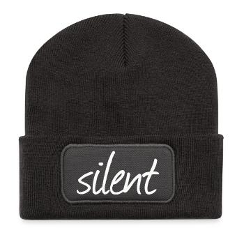 SILENCIEUX - Beanie recyclé à patch - charbon - Devant